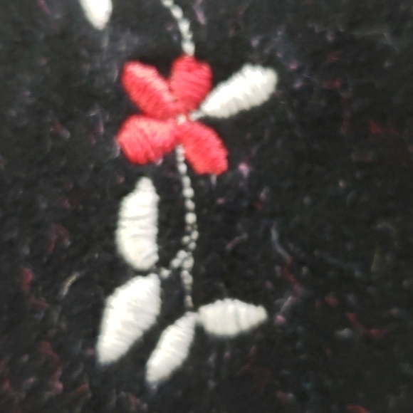 ELITEX New Zealand Fine Wool Blend Cardigan Red & Black with Suede Accents EUC - Picture 13 of 14